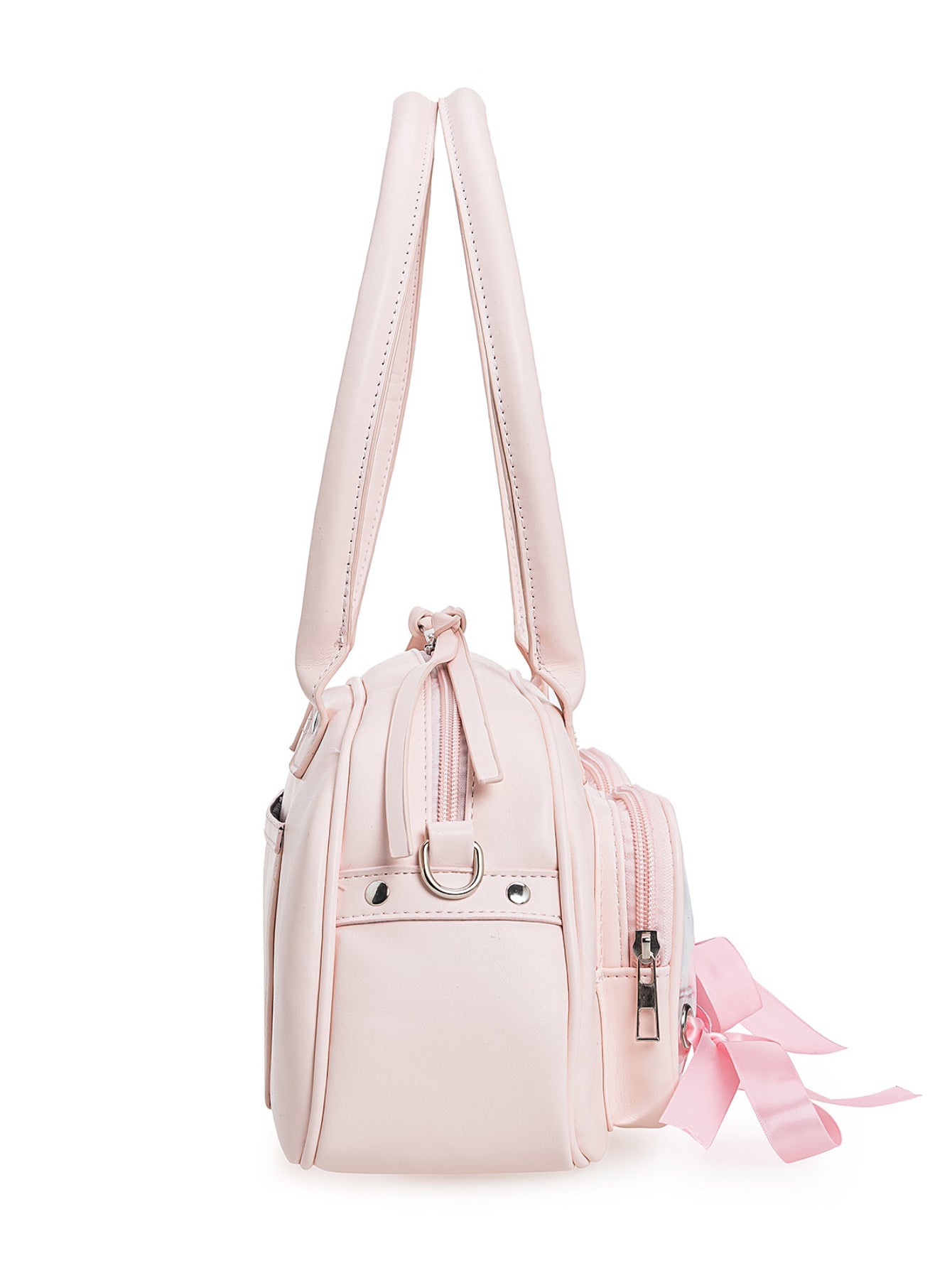College-style 2D ribbon bow transparent doll pain bag large capacity versatile shoulder bag