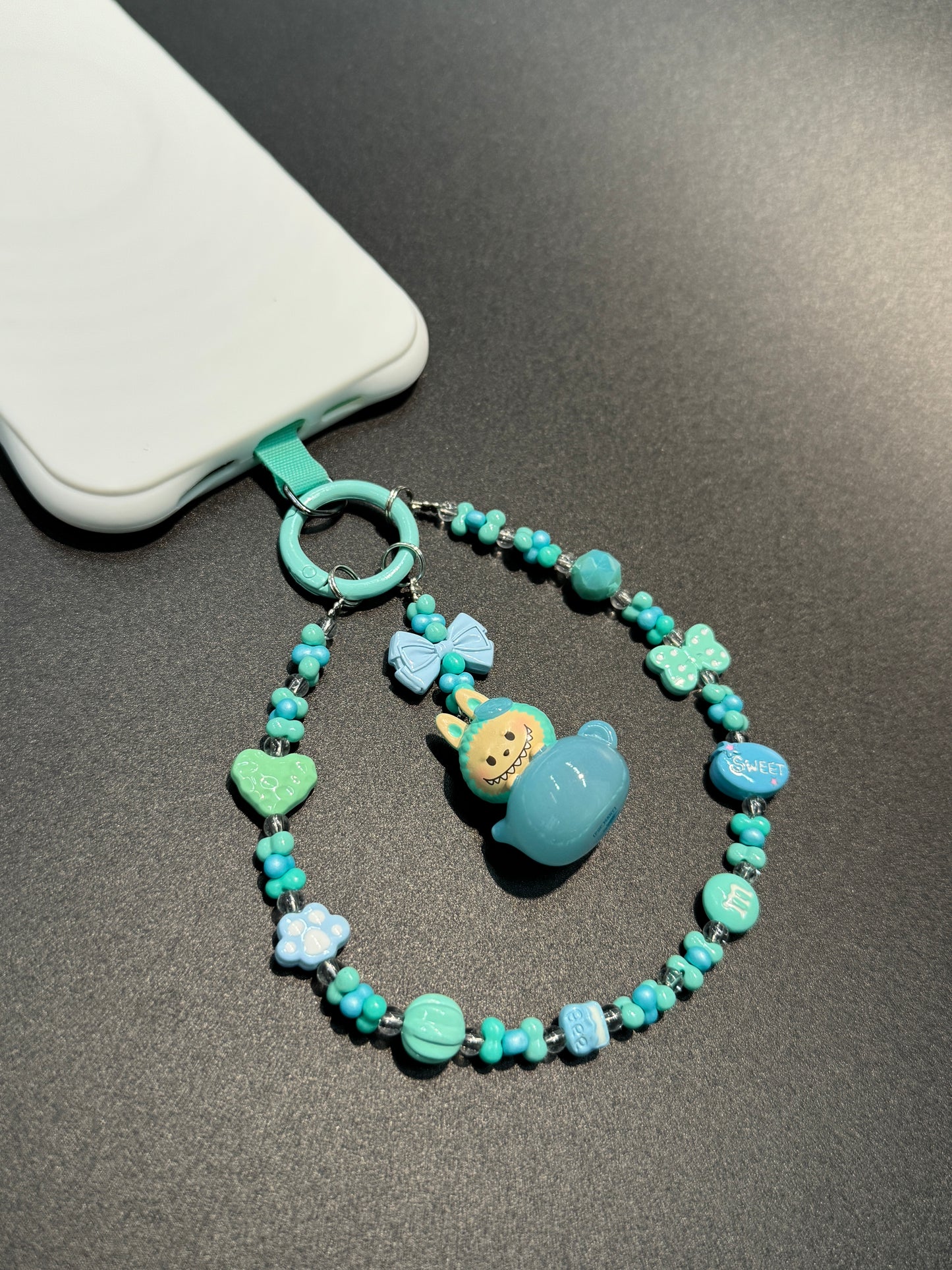 LABUBU Sitting Phone Chain Mini Doll Bracelet